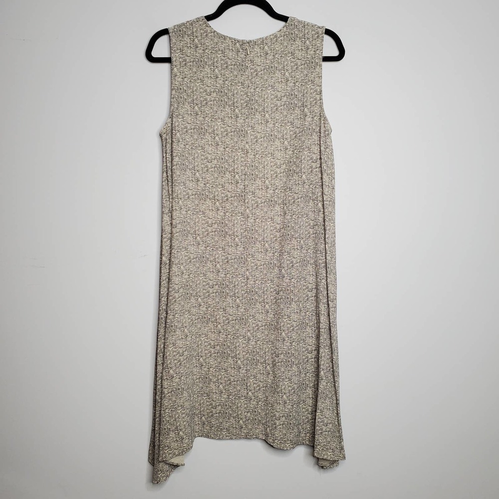 EILEEN FISHER Broken Chevron Print Crew Neck Sleeveless Swing Dress Sz Small S - Picture 7 of 7